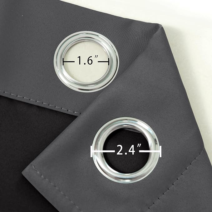 100% Blackout Curtains with Black Lining/52 x 84 Inch/Set of 2 Panels Thermal - Image 5