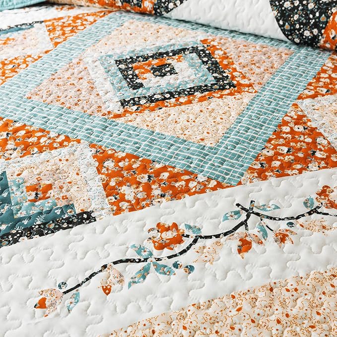 BEDIFANY Cotton California King Size Quilt Sets, Farmhouse King Bedspread | - Image 5