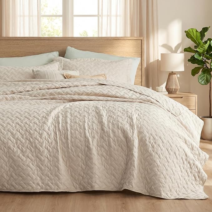 Bedsure Quilts Queen Size, Lightweight Comforter Set, Basket Weave, All-Season by Unknown