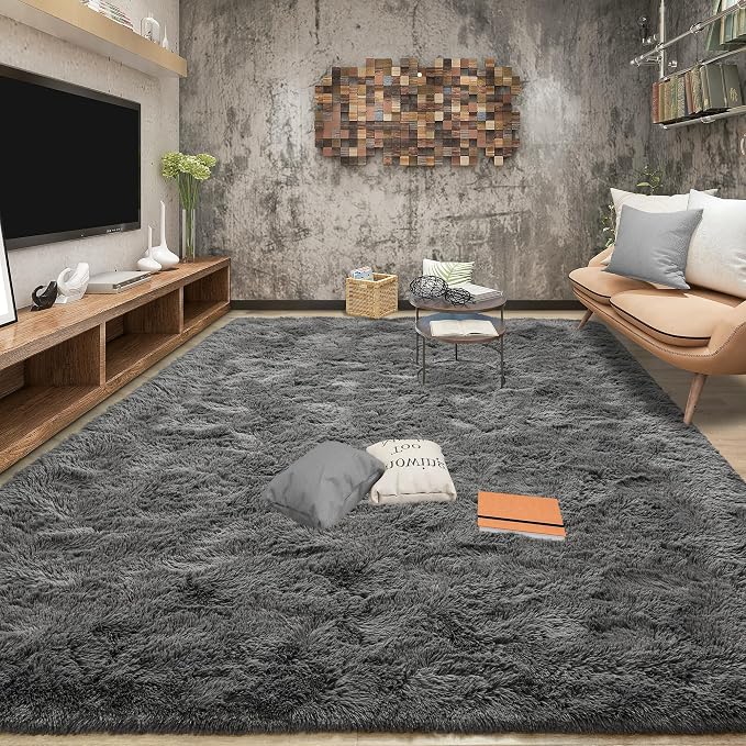 Fluffy Large Rugs for Living Room, 8x10 Area Rugs for Bedroom, Modern Shag by Tepook