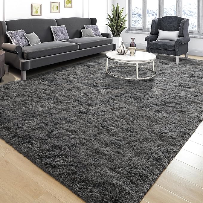 Fluffy Large Rugs for Living Room, 8x10 Area Rugs for Bedroom, Modern Shag - Image 2