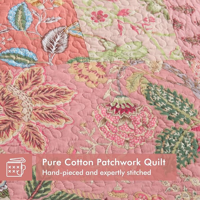Etwel 100% Cotton Patchwork California King Quilt Set - Image 2