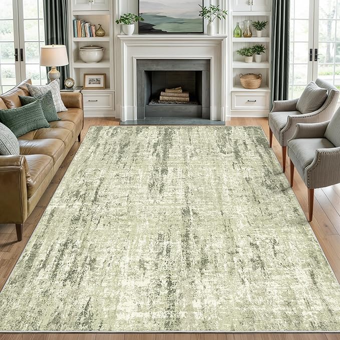 4x6 Area Rug for Entryway, Non Slip Washable Bedroom Rug, Stain Resistant Low by Valenrug