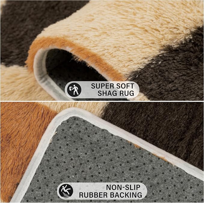 Soft Shag Rug 4x6 for Kids Room High Pile Non-Slip Fluffy Carpet | Machine - Image 4