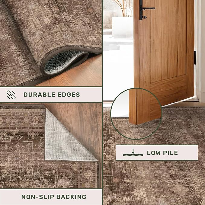 Boho Taupe Brown Living Room Rug 8x10 - Image 5