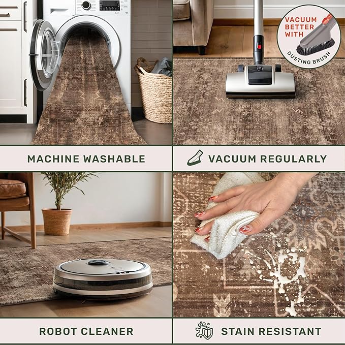 Brown 2x5 Entryway Runner Rugs, Small Runners - Image 4