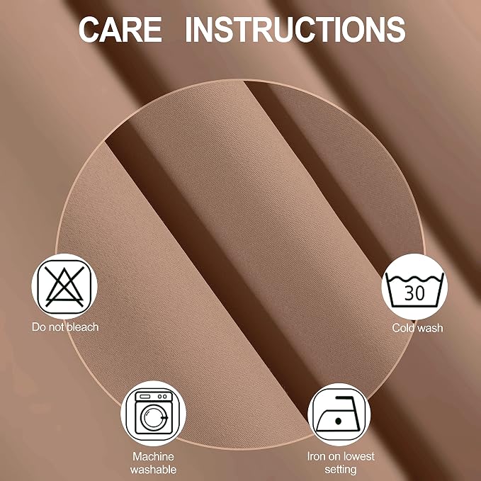 Cappuccino Thermal Blackout Curtains/40 x 72 Inch/Set of 2 Panels Room - Image 5