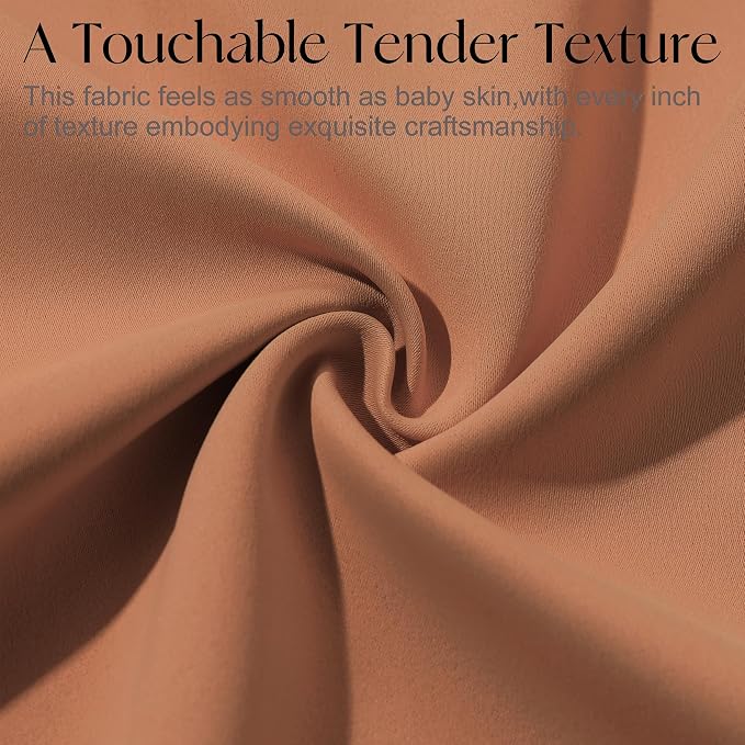 Etherealveil Terracotta Pinch Pleated Blackout Curtains 2 Panels 52"x84" | Back - Image 8