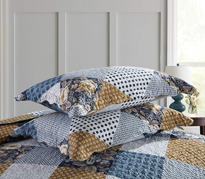 3-Piece Queen Quilt Sets with Shams Oversized Bedding Bedspread Reversible Soft - Image 5