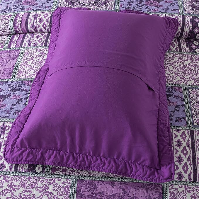 Etwel Cotton Patchwork King Size Quilt Set - Image 7