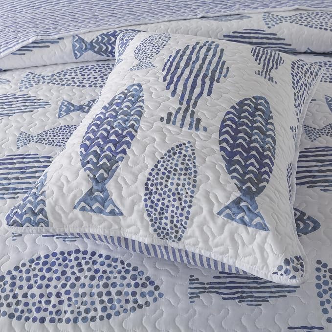 SLPR - Coastal Nautical Fish Quilt Set, Twin - Image 7