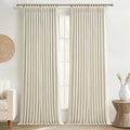 Extra Wide 70 Inch Cream Blackout Curtains 92 Inches Long by PleatedDrapes