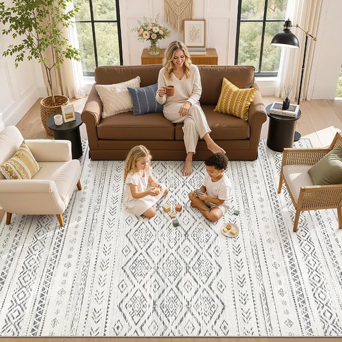 Nakagishi Area Rug Living Room Rugs: 7x9 Large Soft Machine Washable Boho - Image 8