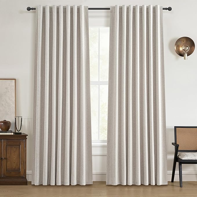 QJmydeco Black Out 96 Inch Long Boho Curtains 2 Panel Set, Farmhouse Curtains - Image 8