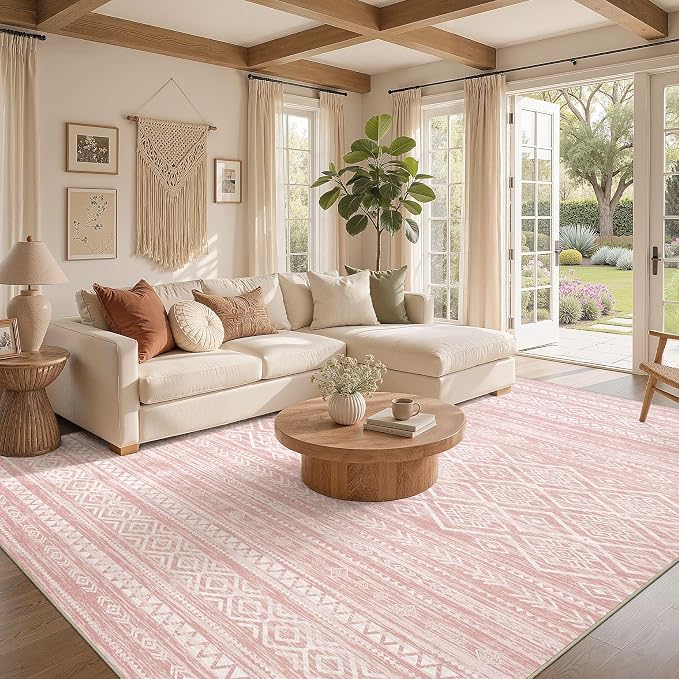Nakagishi Area Rug Living Room Rugs: 9x12 Large Soft Machine Washable Boho - Image 2