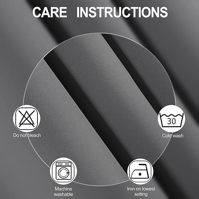 Frost Grey Thermal Blackout Curtains/38 x 63 Inch/Set of 2 Panels Room - Image 4