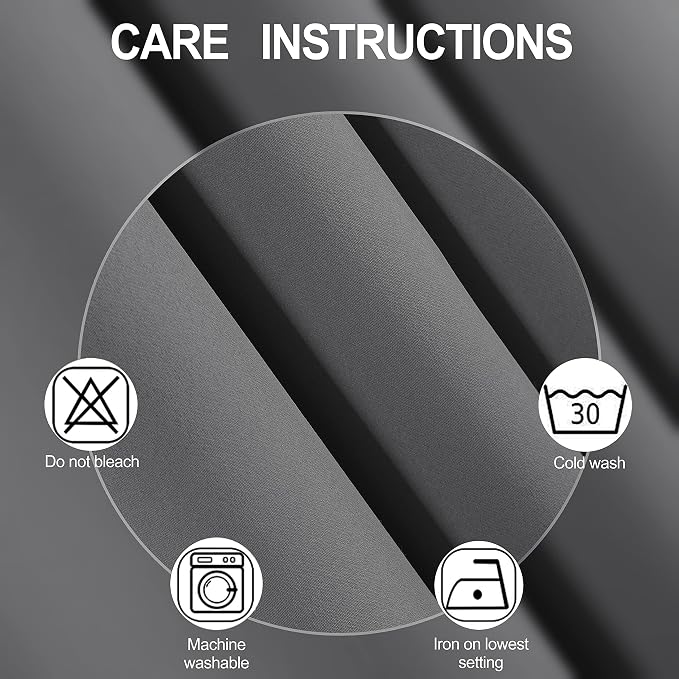 Grey Blackout Curtains 42 x 63 Inch Length/Set of 2 Curtain Panels/Thermal - Image 4
