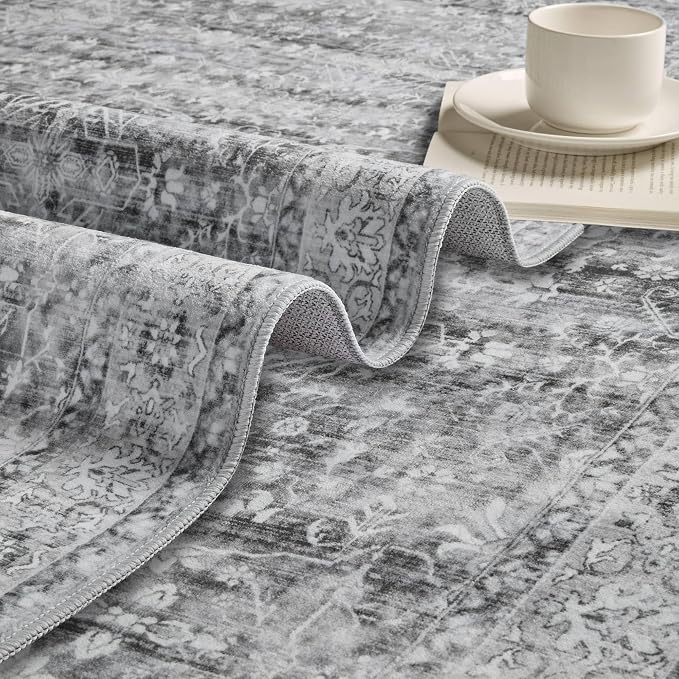 Latte&Fog 8x10 Area Rugs for Living Room Netural Washable Large Grey Rugs | for - Image 7