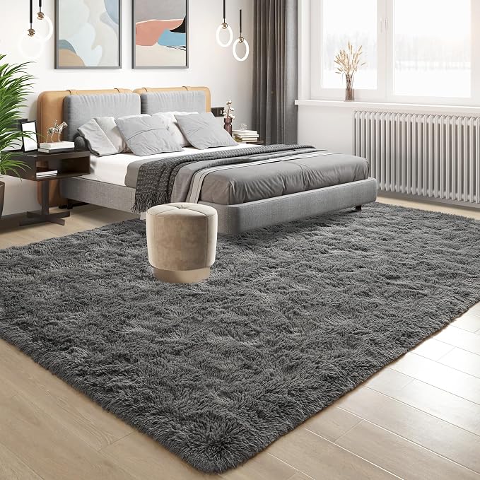 Fluffy Large Rugs for Living Room, Shag Area Rug 6x9 Soft Carpet for Bedroom - Image 3