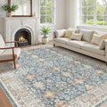 cotiled 8x10 Area Rug for Living Room, Traditional, Dark Blue | Soft Distressed by COTILED