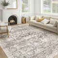 cotiled 9x12 Area Rug for Living Room, Traditional, Distressed Brown by COTILED