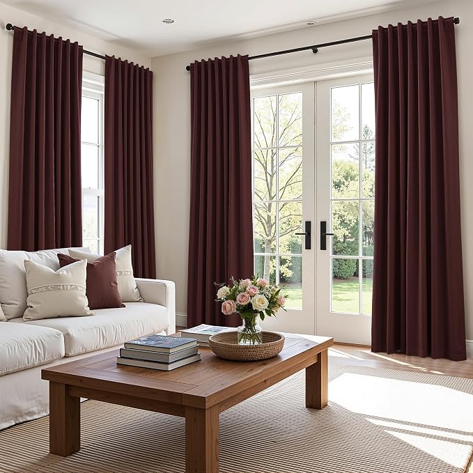 100% Blackout Curtains 90 Inch Length 2 Panels Set - Image 9