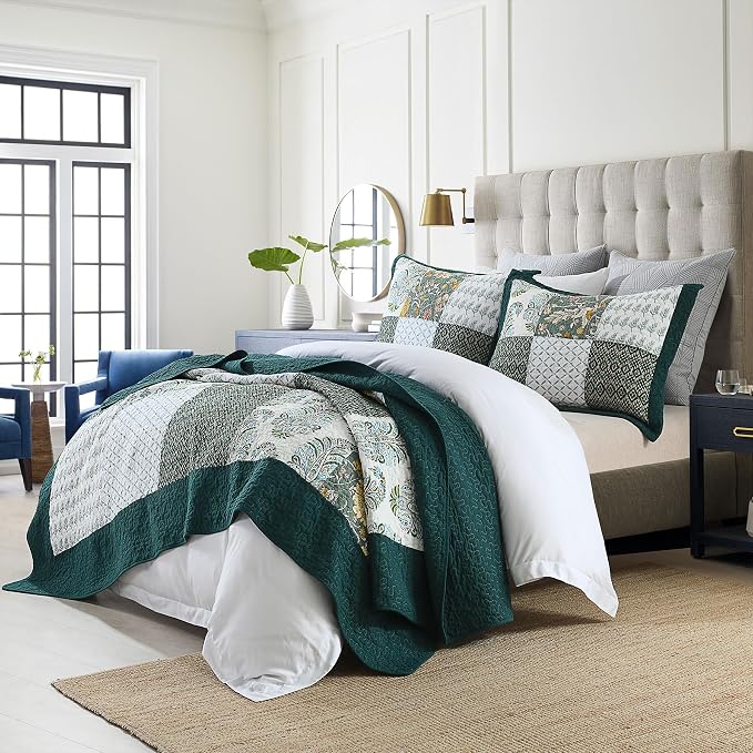 Secgo King Size Comforter Set- 100% Cotton Quilt King Size Set, bedspreads - Image 6