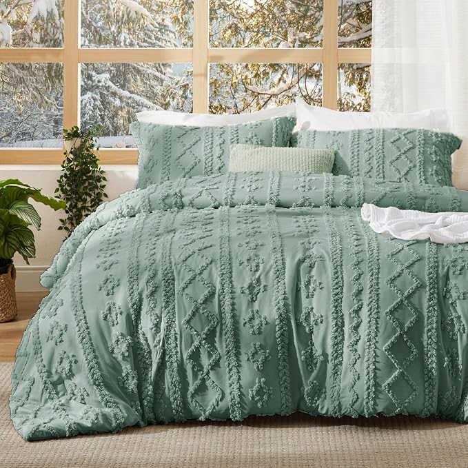 Bedsure Tufted Boho Comforter Set Twin Size by Unknown