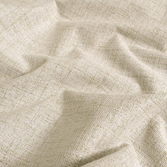 YoungsTex Warm Beige Linen Blackout Curtains 84 Inch Length - Image 9