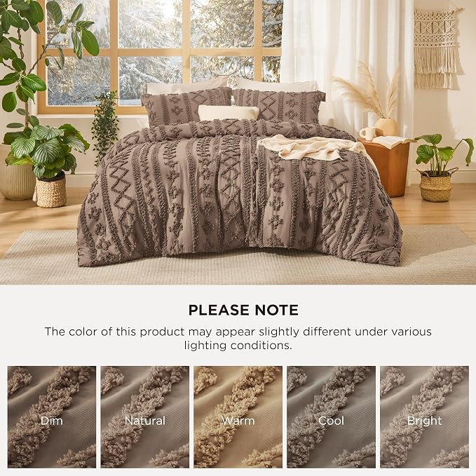 Bedsure Tufted Boho Comforter Set King Size - Image 7