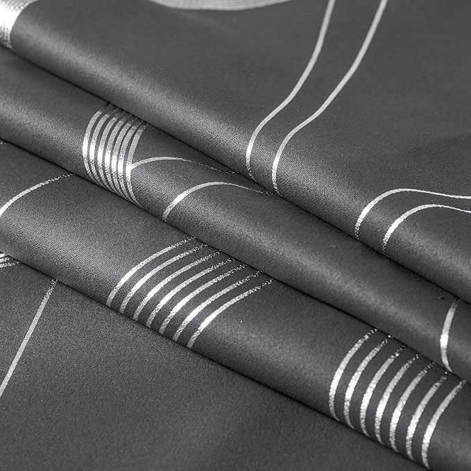 NICETOWN Blackout Curtains for Bedroom, Foil Printed Wave Lines Energy Saving - Image 8