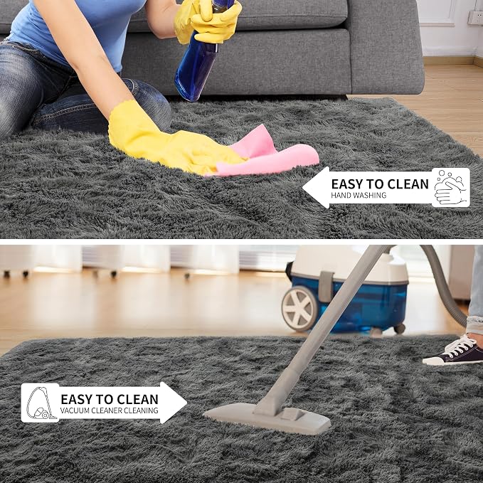 Fluffy Large Rugs for Living Room, 8x10 Area Rugs for Bedroom, Modern Shag - Image 6