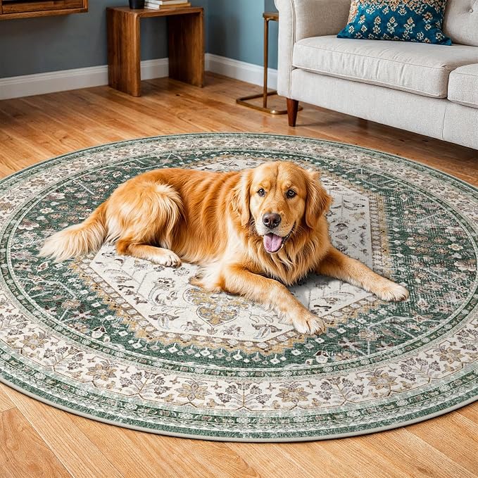 6x6 Round Washable Area Rug by Puino