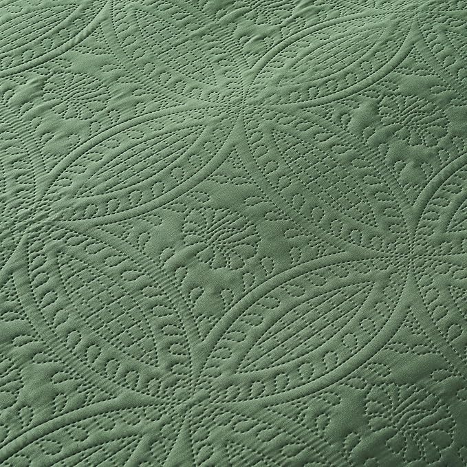 akkialla King Quilt Bedding Set, Olive Green Ultrasonic King/Cal King Quilt Set - Image 7