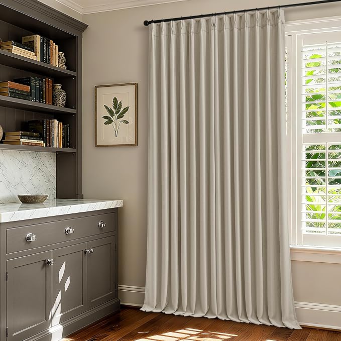 Oatmeal Beige 70 Inch Extra Wide 100% Blackout Curtain 96 Inches Long | Pinch - Image 7