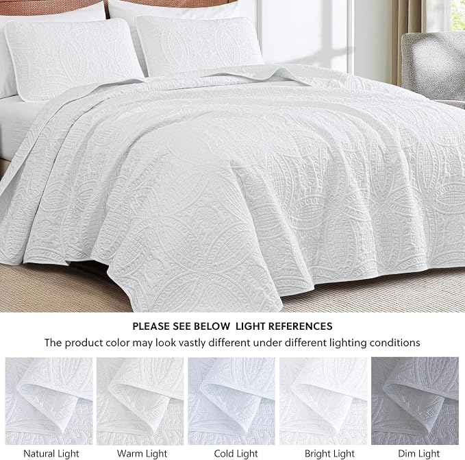 Chezmoi Collection Austin 3-piece Oversized Bedspread Coverlet Set - Image 5