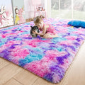 4x6 Tie-Dyed Pink Purple Blue Fluffy Area Rug Non-Slip by ModernHomeDecor