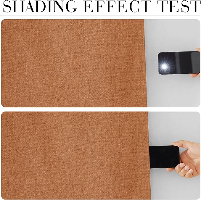RYB HOME Burnt Orange Total Blackout Curtains 90 Inch Long - Image 4