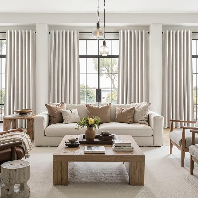 112 Inch Curtains 2 Panel Set Modern Decorative Dark Out Pleated Curtain - Image 6