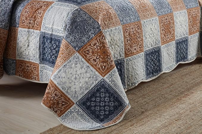 3-Piece King Quilt Sets Patchwork Bedspreads - Image 5