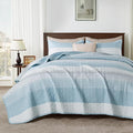 California King Quilt Set Aqua Blue, 3 Pieces Bedspreads | Ultra Soft by Andency