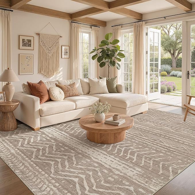 Nakagishi Area Rug Living Room Rugs: 11x15 Large Soft Machine Washable Boho - Image 2
