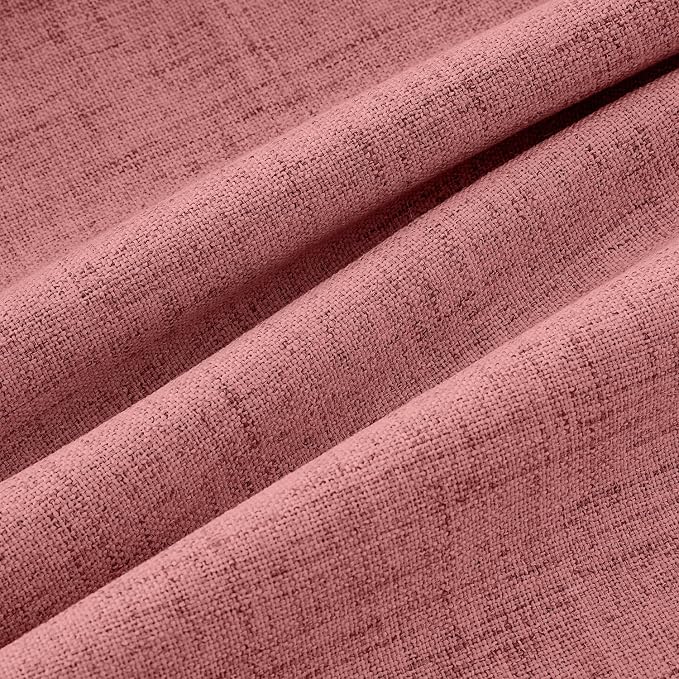 MIULEE 100% Blackout Linen Curtains 42 x 72 Inch Dusty Rose Pink 2 Panels | - Image 9