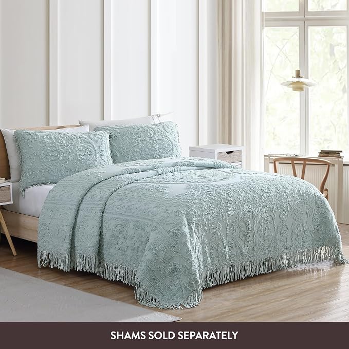 Beatrice Home Fashions Medallion King Cotton Chenille Bedspread, cozy plush - Image 3