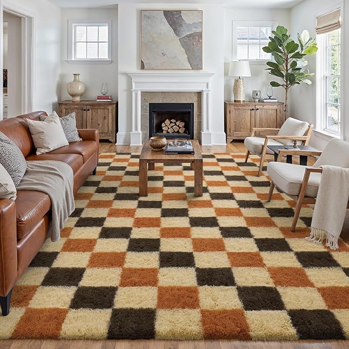 Soft Shag Rug 9x12 Living Room High Pile Non-Slip Fluffy Carpet | Machine by PureCozy