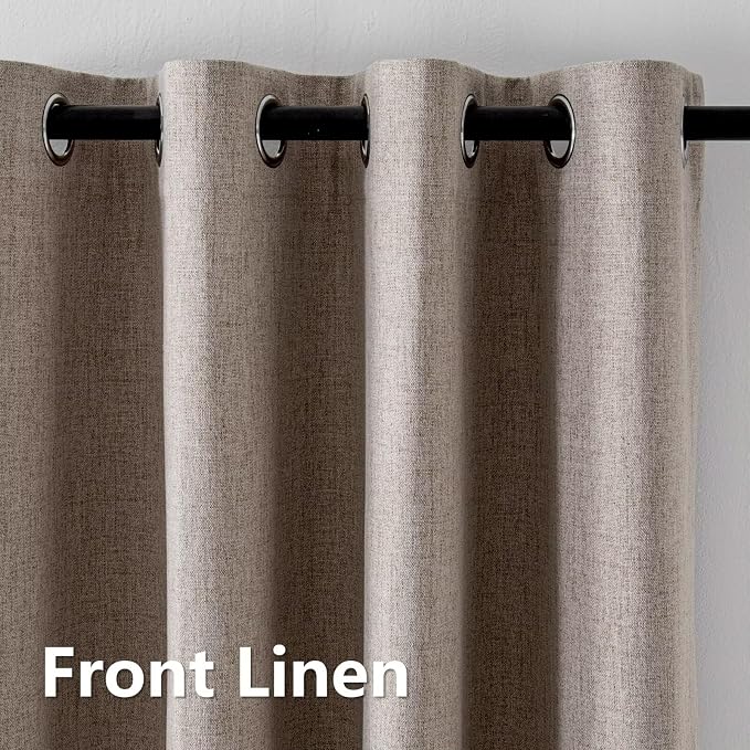 IGEMAEVE Blackout Curtains for Bedroom Grommet Linen 100" W x 108" L | Bedroom - Image 2