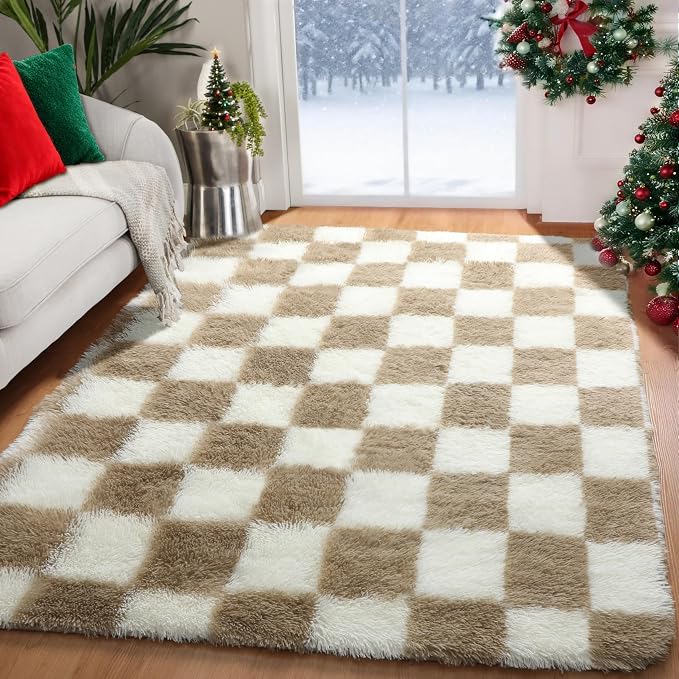 KICMOR Area Rugs for Bedroom Living Room, 4x6 Fluffy Soft Beige and Cream White - Image 8