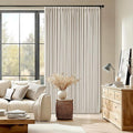 Natural Extra Wide Pleated Linen Blackout Curtains 84 Inches Long 70W x 84L | by Twodrapes