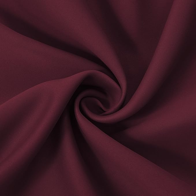 Blackout Curtains 66 x 84 inch/Burgundy Red Curtains Set of 2 Panels/Thermal - Image 5