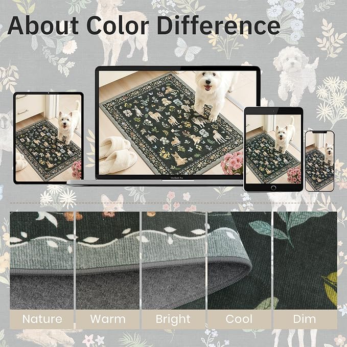 Soalmost Dog 9x12 Area Rugs for Living Room, Washable Animal Soft Rug Black | - Image 8